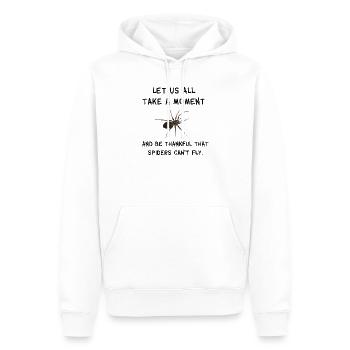 Thankful that spiders can't fly - Spinnen Spruch - Männer Premium Bio Hoodie - Weiß - Vorne - Nico (187cm)
