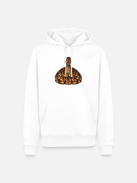 Weibliche Stockente und Küken - Männer Premium Bio Hoodie - Weiß