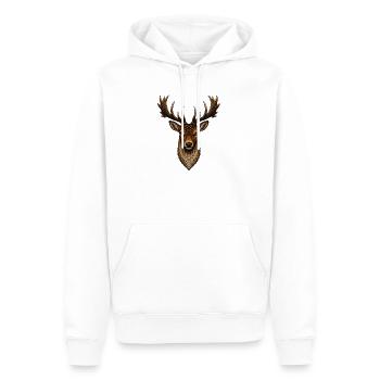 Damhirsch - Männer Premium Bio Hoodie - Weiß - Vorne - Nico (187cm)