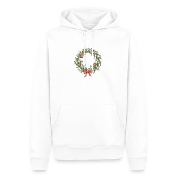 Rustikale Weihnachtskranz mit Tannenzapfen - Männer Premium Bio Hoodie - Weiß - Vorne - Nico (187cm)