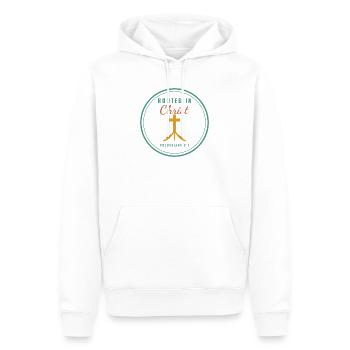 Rooted in Christ – Colossians 2:7 Christian - Männer Premium Bio Hoodie - Weiß - Vorne - Nico (187cm)