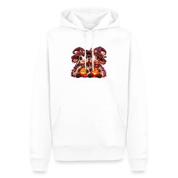 Halloween-Kuh-Umarmung (Yin Yang) - Männer Premium Bio Hoodie - Weiß - Vorne - Nico (187cm)