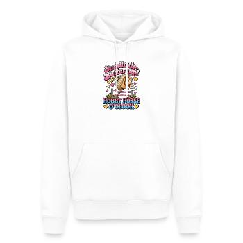 Sattel buttercup_Hobby Horse O'Clock - Männer Premium Bio Hoodie - Weiß - Vorne - Nico (187cm)