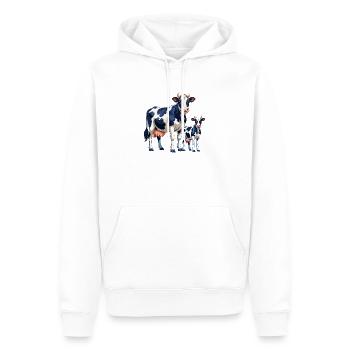 Holstein und Kälber Kuh - Männer Premium Bio Hoodie - Weiß - Vorne - Nico (187cm)