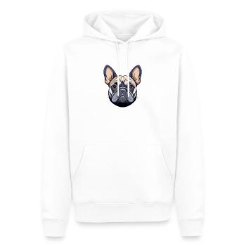 Französischer Bulldoggenkopf - Männer Premium Bio Hoodie - Weiß - Vorne - Nico (187cm)
