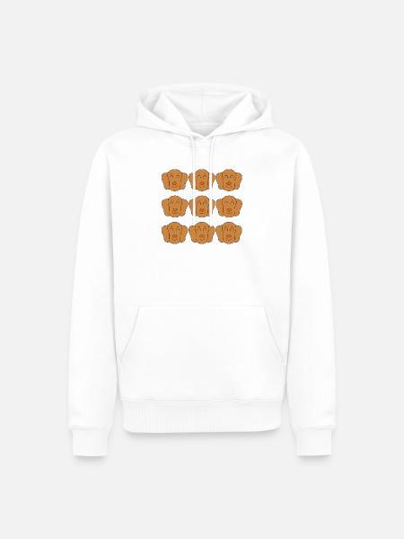 Süßes Dackel-Hundegesicht - Männer Premium Bio Hoodie - Weiß