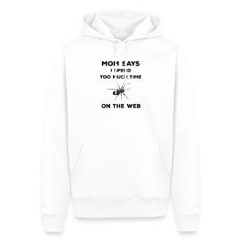 Mom says I spend too much time on the web - Spinne - Männer Premium Bio Hoodie - Weiß - Vorne - Nico (187cm)