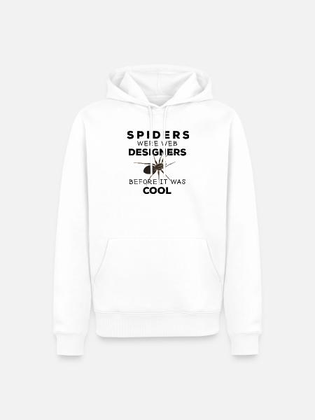 Spiders were web designers - Spinne Nerd Spruch - Männer Premium Bio Hoodie - Weiß