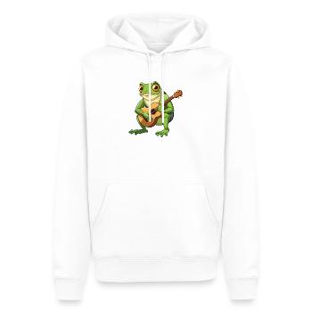 Froschkröte spielt akustische Gitarre - Männer Premium Bio Hoodie - Weiß - Vorne - Nico (187cm)