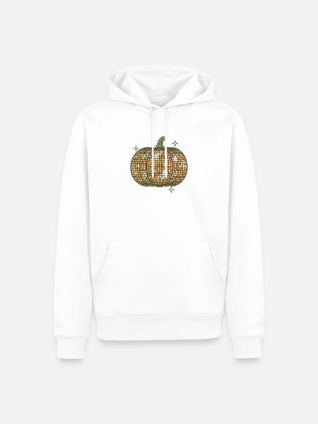 Kürbis als Diskokugel - Männer Premium Bio Hoodie - Weiß