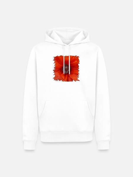 Orangerot Mohnblüte Nahaufnahme - Männer Premium Bio Hoodie - Weiß
