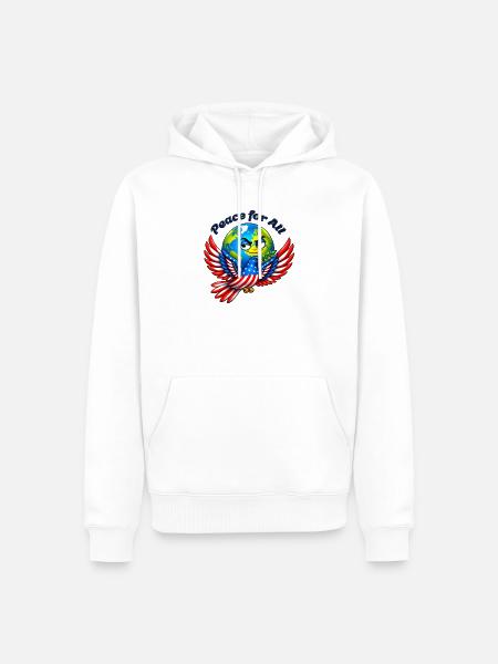 Frieden für alle – USA - Männer Premium Bio Hoodie - Weiß