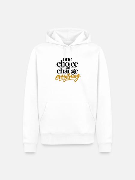 Golden Everything-Schrift auf Schwarz - Männer Premium Bio Hoodie - Weiß