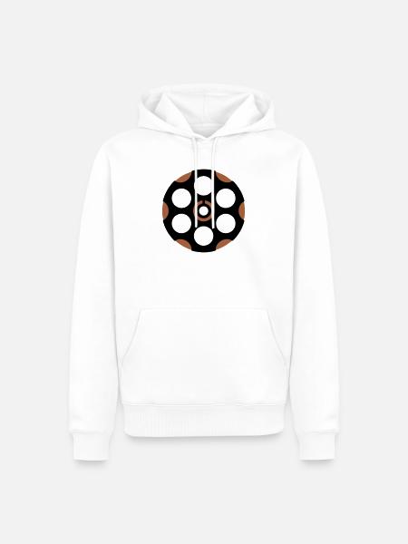 Revolver Trommel Grafik - Männer Premium Bio Hoodie - Weiß