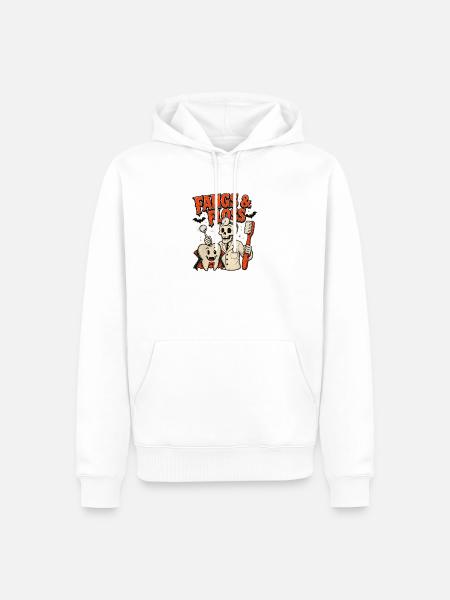 Fangs & Floss – lustiger Halloween-Zahnarzt - Männer Premium Bio Hoodie - Weiß