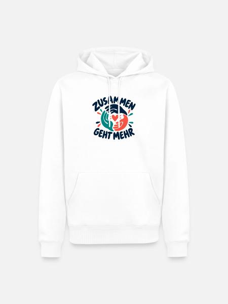 Zusammen geht mehr - Männer Premium Bio Hoodie - Weiß