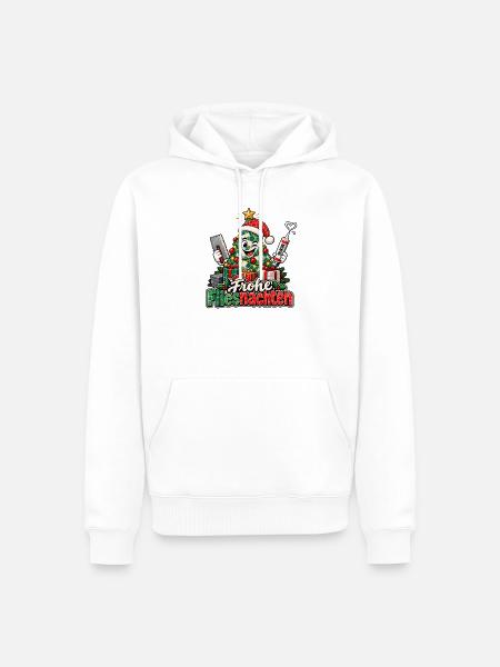Frohe Fliesnachten Fliesenleger Weihnachtsgeschenk - Männer Premium Bio Hoodie - Weiß