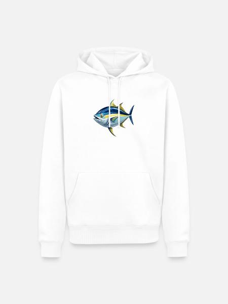 Thunfisch - Männer Premium Bio Hoodie - Weiß