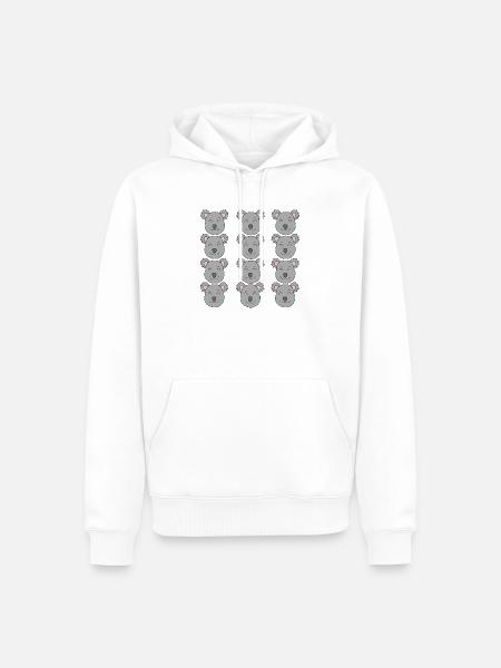 Süßes Koala-Gesicht - Männer Premium Bio Hoodie - Weiß