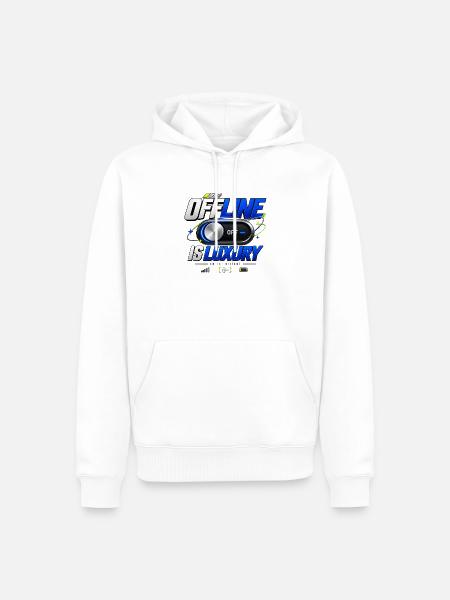 Offline ist Luxus - Männer Premium Bio Hoodie - Weiß