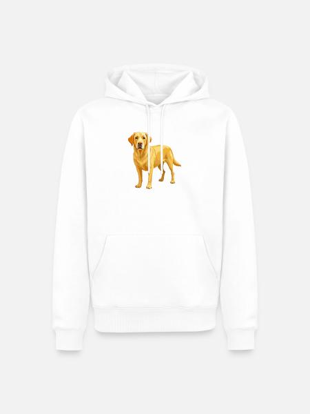 Gelber Labrador Retriever - Männer Premium Bio Hoodie - Weiß