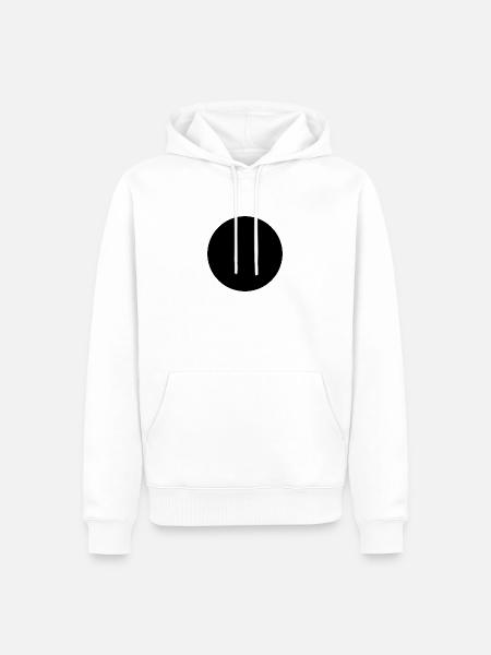 Black Circle Schwarzer Kreis - Männer Premium Bio Hoodie - Weiß