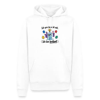 Introvert mit Puzzlebrillanz - Männer Premium Bio Hoodie - Weiß - Vorne - Nico (187cm)