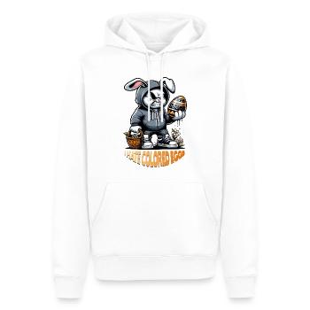 I hate colored eggs - Men’s Premium Organic Hoodie - white - Front - Nico (187cm)