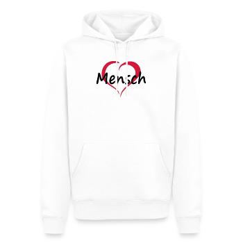 Herzensmensch - Männer Premium Bio Hoodie - Weiß - Vorne - Nico (187cm)