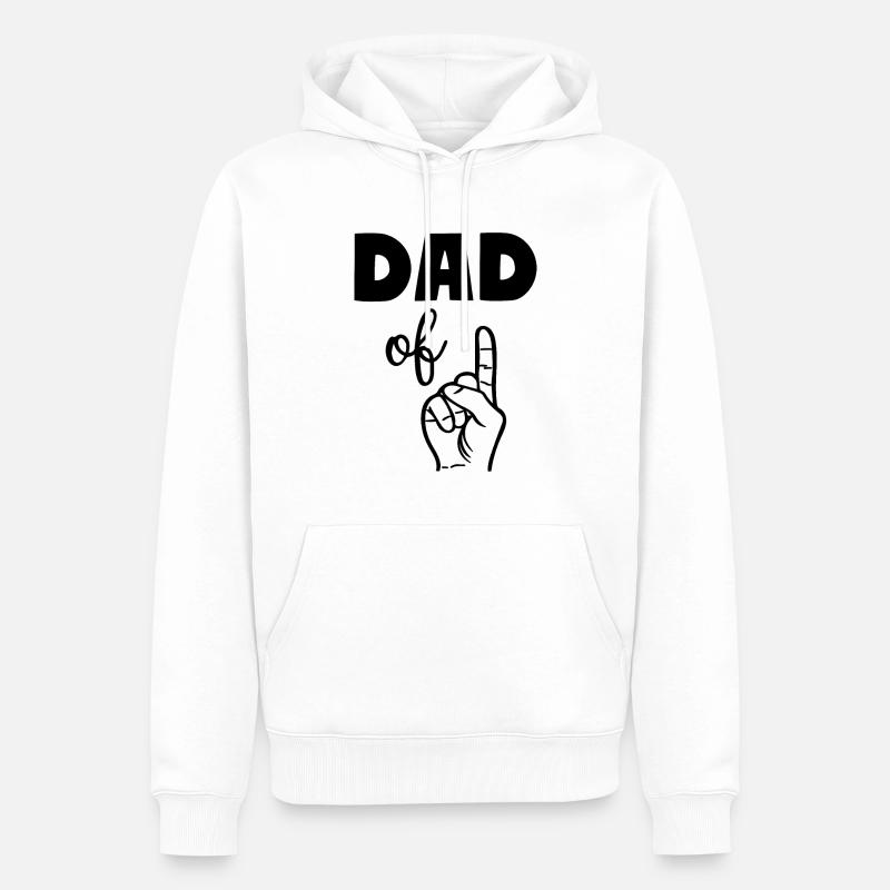 Papa d’un 1 papa - Sweat à capuche Premium bio Homme - blanc