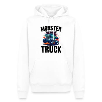 monster truck - Sweat à capuche Premium bio Homme - blanc - Devant - Nico (187cm)
