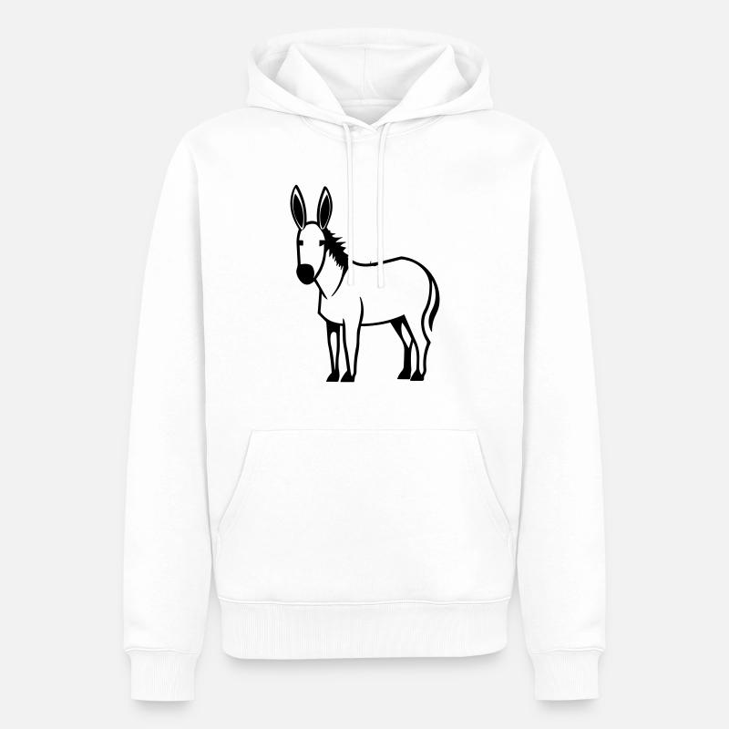 âne - Sweat à capuche Premium bio Homme - blanc