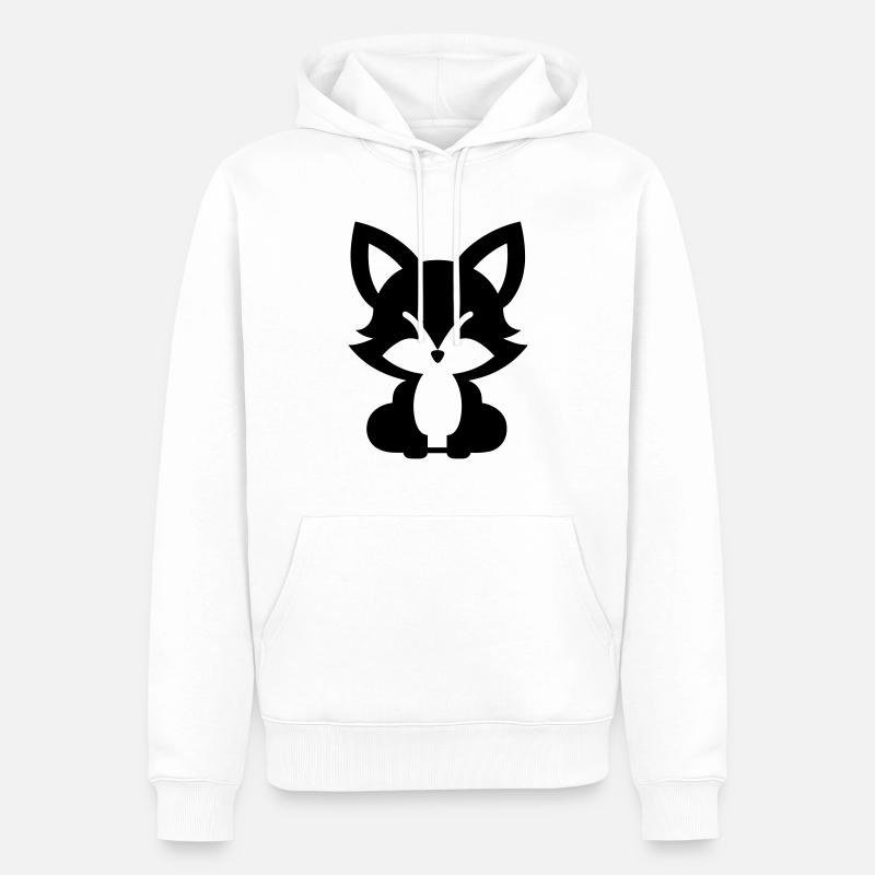 Renard - Sweat à capuche Premium bio Homme - blanc