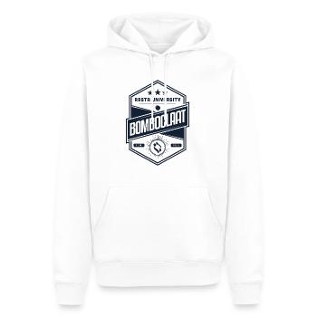Rasta University Bomboclaat - Men’s Premium Organic Hoodie - white - Front - Nico (187cm)