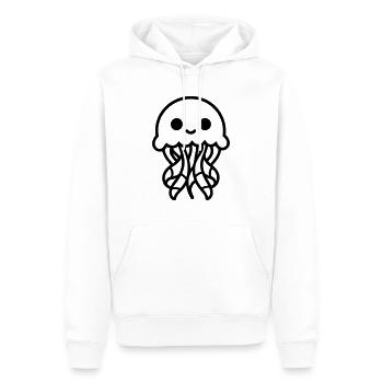Méduse - Sweat à capuche Premium bio Homme - blanc - Devant - Nico (187cm)