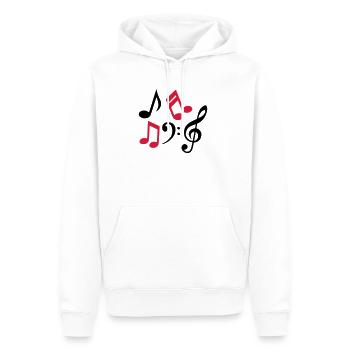 Noten Notes Notenschlüssel Musik - Männer Premium Bio Hoodie - Weiß - Vorne - Nico (187cm)