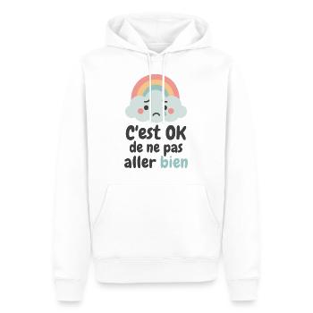C’est OK de ne pas aller bien - Sweat à capuche Premium bio Homme - blanc - Devant - Nico (187cm)