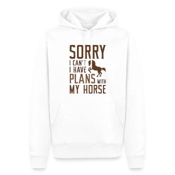 Désolé, je ne peux pas avoir de plans avec mon cheval - Sweat à capuche Premium bio Homme - blanc - Devant - Nico (187cm)