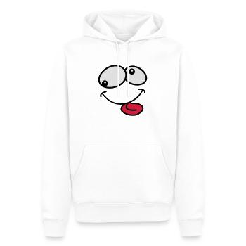 Stupide Crazy Grimace Comic Cartoon Face - Sweat à capuche Premium bio Homme - blanc - Devant - Nico (187cm)