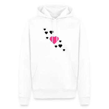 herzen - Männer Premium Bio Hoodie - Weiß - Vorne - Nico (187cm)
