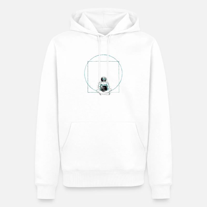 Nerd - Männer Premium Bio Hoodie - Weiß