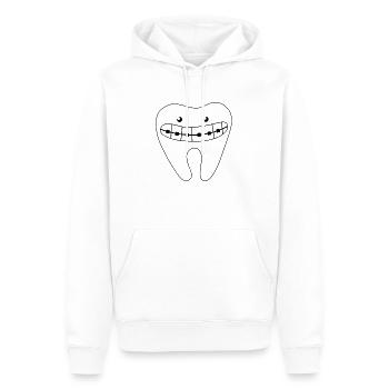 Zahnspangensmile - Männer Premium Bio Hoodie - Weiß - Vorne - Nico (187cm)
