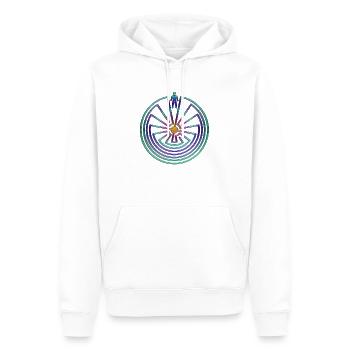 MAN IN THE MAZE / homme dans le labyrinthe - - Sweat à capuche Premium bio Homme - blanc - Devant - Nico (187cm)
