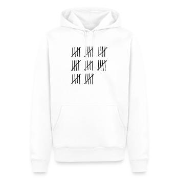 40e anniversaire - Sweat à capuche Premium bio Homme - blanc - Devant - Nico (187cm)