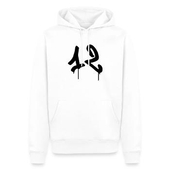 Tag : 12 - Sweat à capuche Premium bio Homme - blanc - Devant - Nico (187cm)