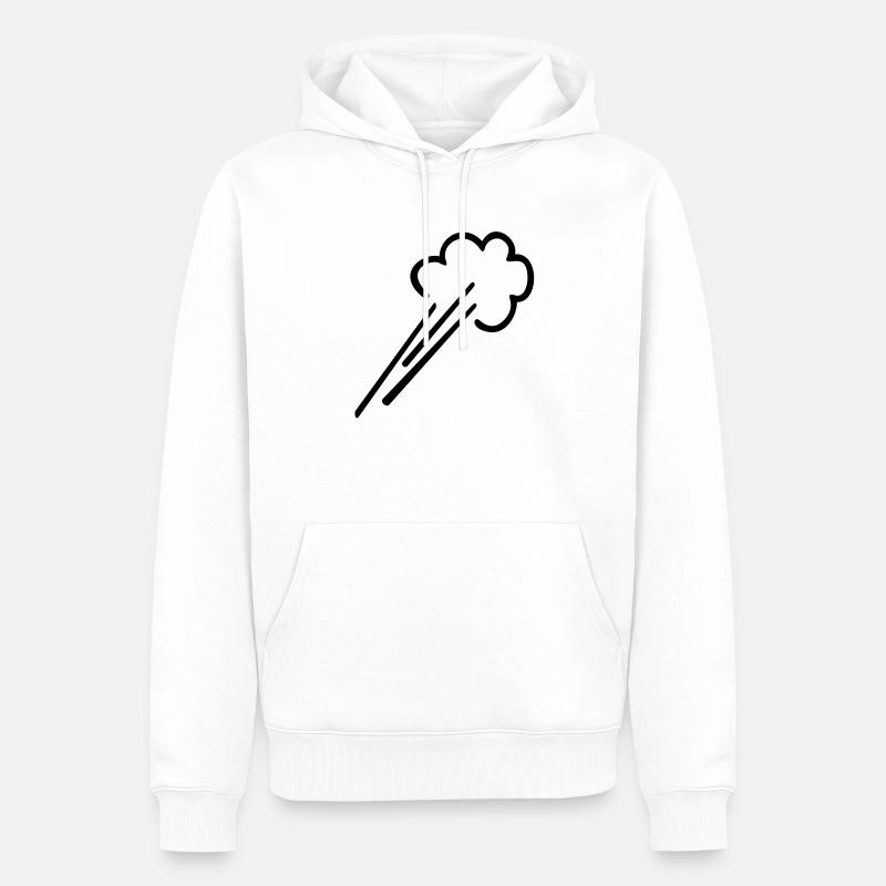 Luftstrom / wind blows (1c) - Männer Premium Bio Hoodie - Weiß