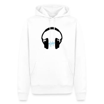 Kopfhörer - Männer Premium Bio Hoodie - Weiß - Vorne - Nico (187cm)