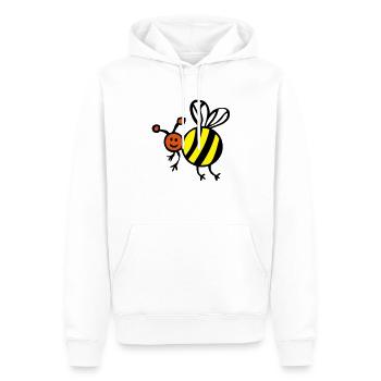 abeille bee biene face cartoon2 - Sweat à capuche Premium bio Homme - blanc - Devant - Nico (187cm)