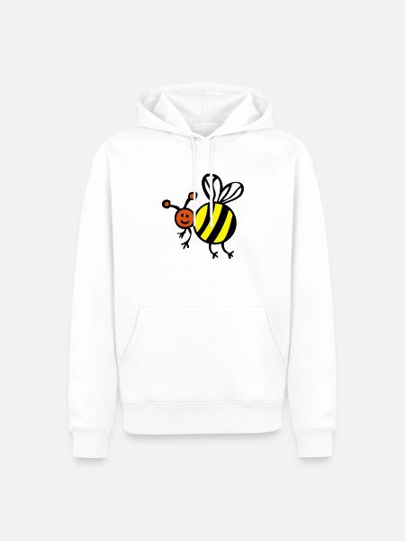 bee bee biene face Cartoon2 - Men’s Premium Organic Hoodie - white