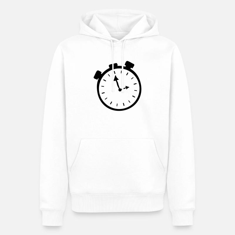 uhr - Männer Premium Bio Hoodie - Weiß